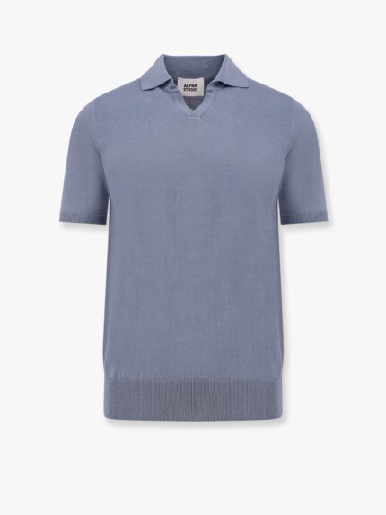ALPHA-STUDIO Cotton Crepe Polo Shirt