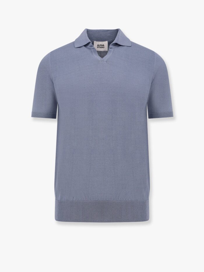 ALPHA-STUDIO Cotton Crepe Polo Shirt