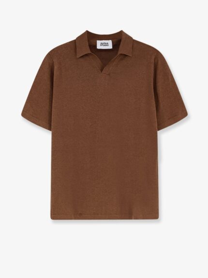ALPHA-STUDIO Linen And Cotton Blend Polo Shirt