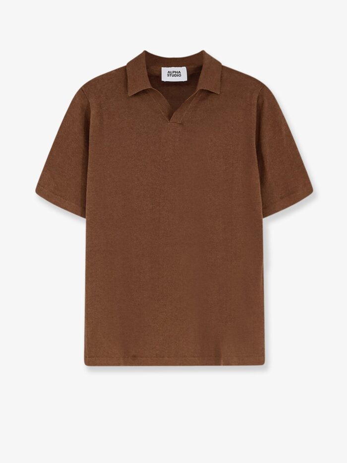 ALPHA-STUDIO Linen And Cotton Blend Polo Shirt
