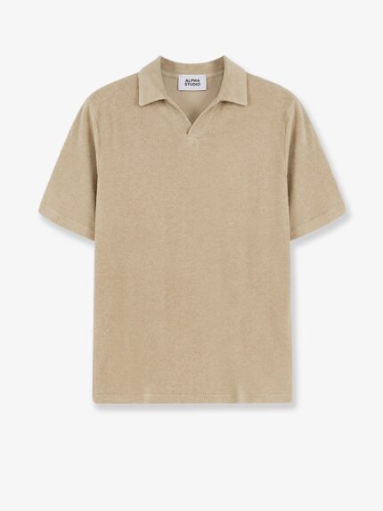 ALPHA-STUDIO Linen And Cotton Blend Polo Shirt