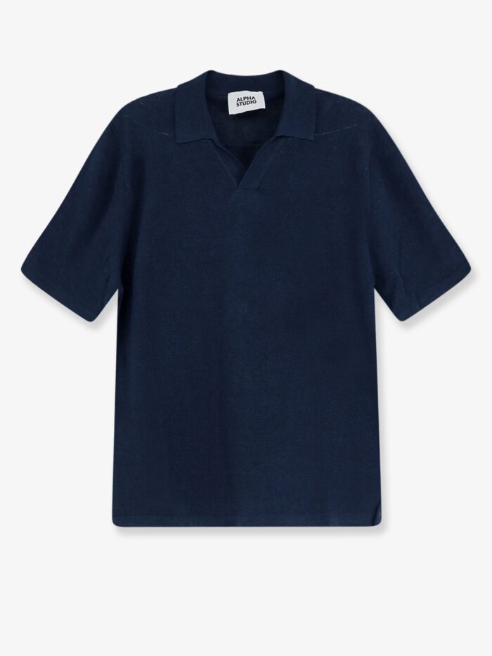 ALPHA-STUDIO Linen And Cotton Blend Polo Shirt