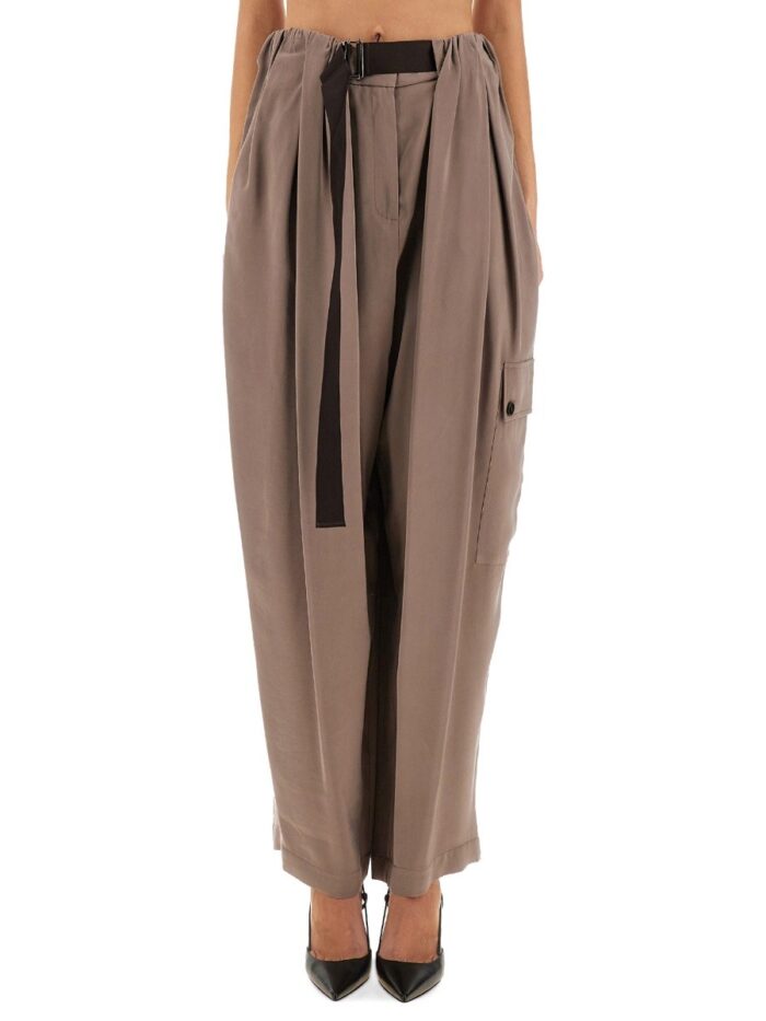 ALYSI CARGO PANTS RUFFLED EFFECT