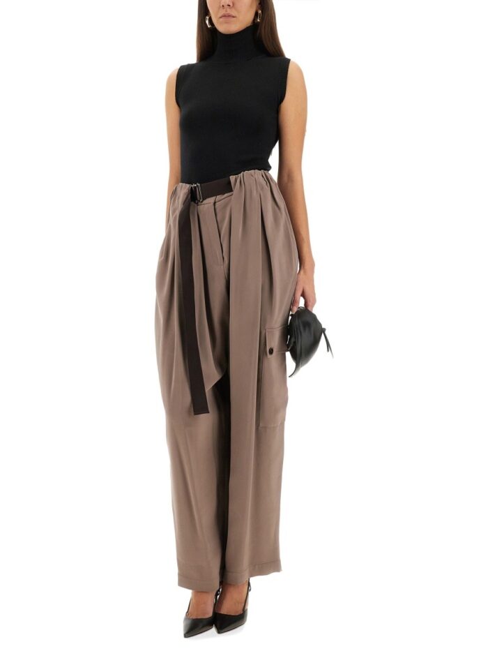 ALYSI CARGO PANTS RUFFLED EFFECT