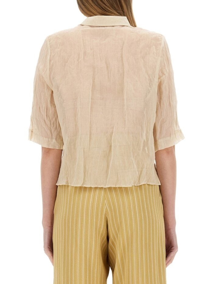 ALYSI COTTON GAUZE SHIRT WITH APPLIQUÉS