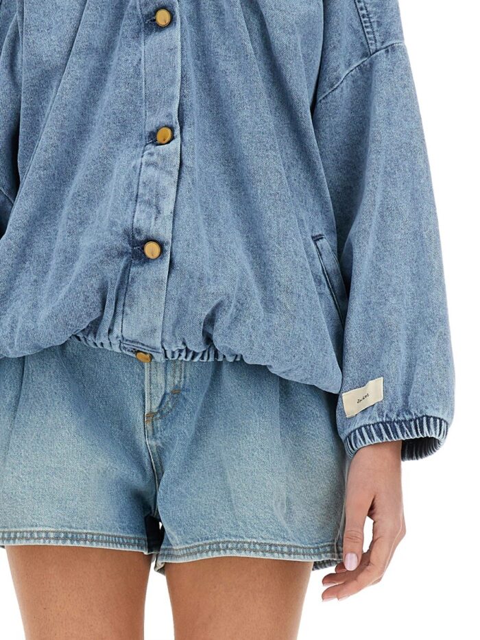 ALYSI DENIM BOMBER JACKET