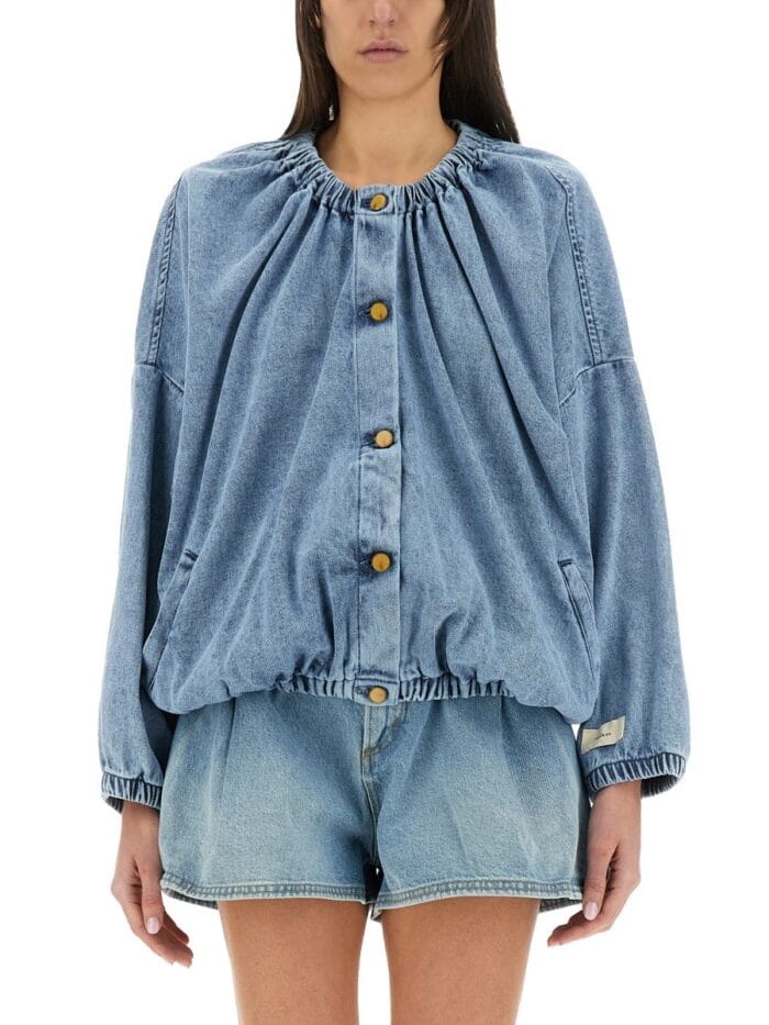 ALYSI DENIM BOMBER JACKET