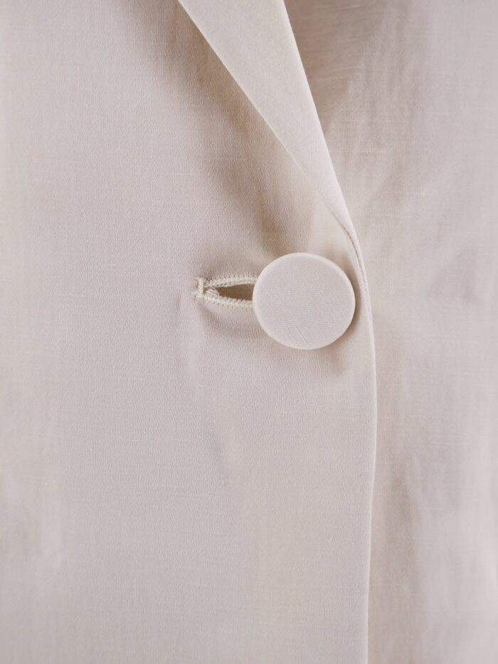 ALYSI Double-breasted Lyocell And Linen Blazer