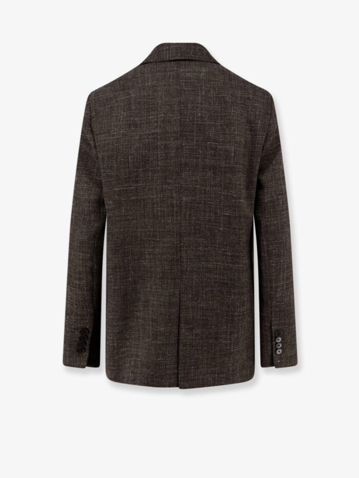 ALYSI Double-breasted Wool And Linen Blend Blazer