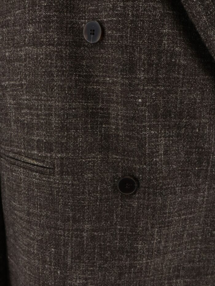 ALYSI Double-breasted Wool And Linen Blend Blazer