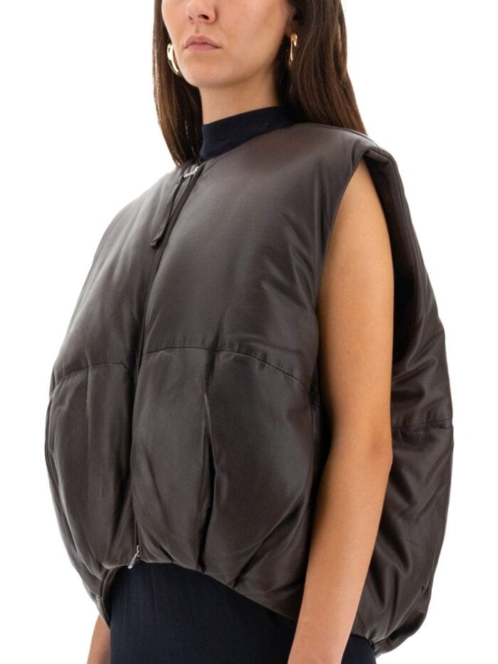 ALYSI LEATHER "PUFFER" VEST