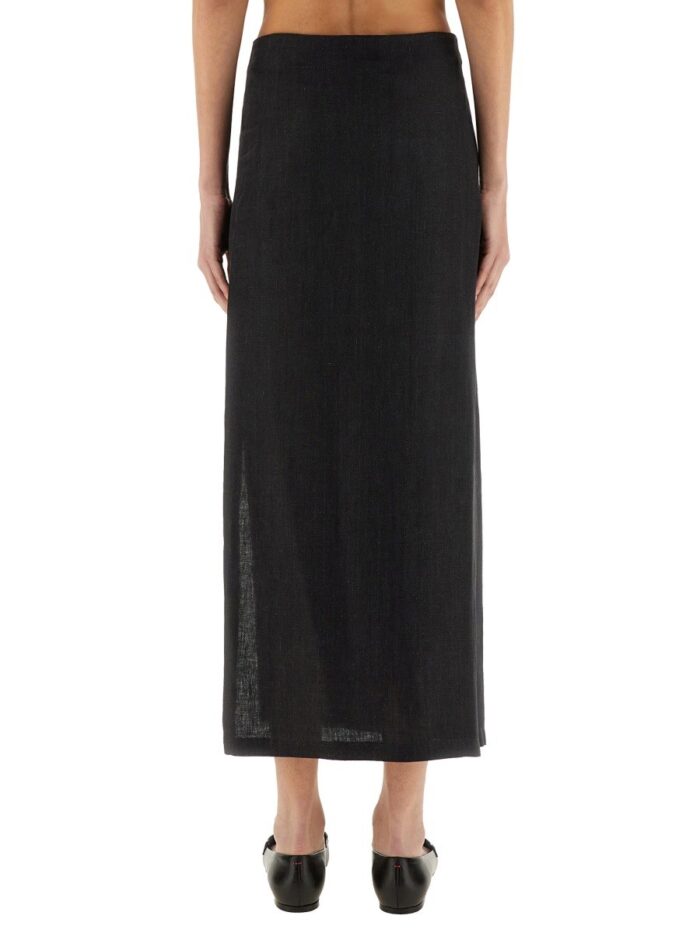 ALYSI LINEN SKIRT WITH SLIT