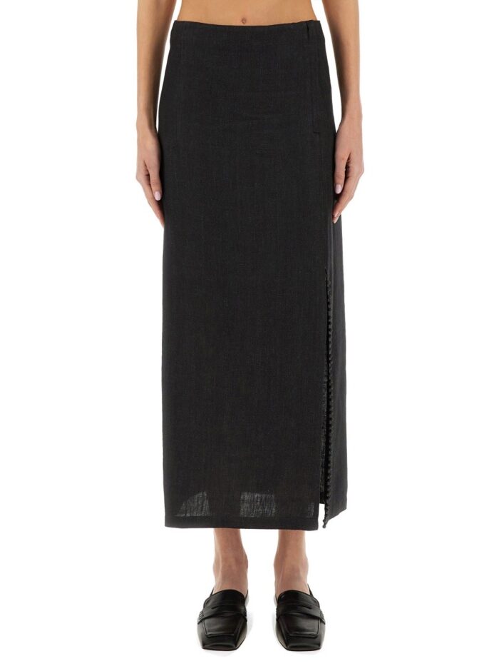 ALYSI LINEN SKIRT WITH SLIT