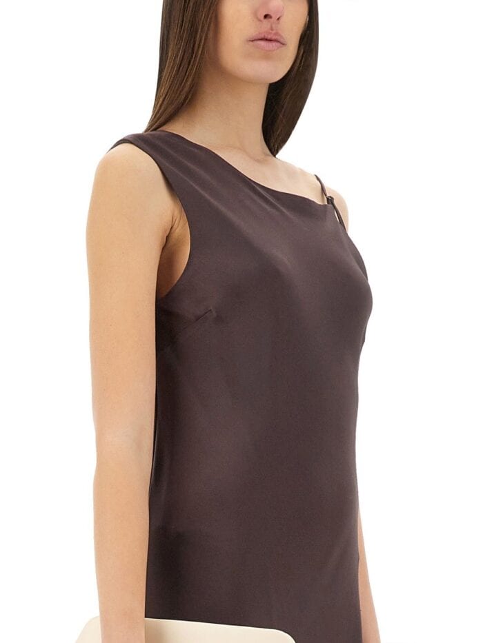 ALYSI "LIQUID SATIN" ASYMMETRICAL DRESS