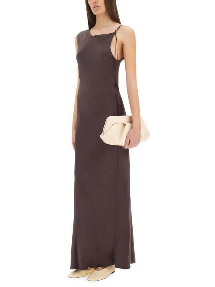 ALYSI "LIQUID SATIN" ASYMMETRICAL DRESS