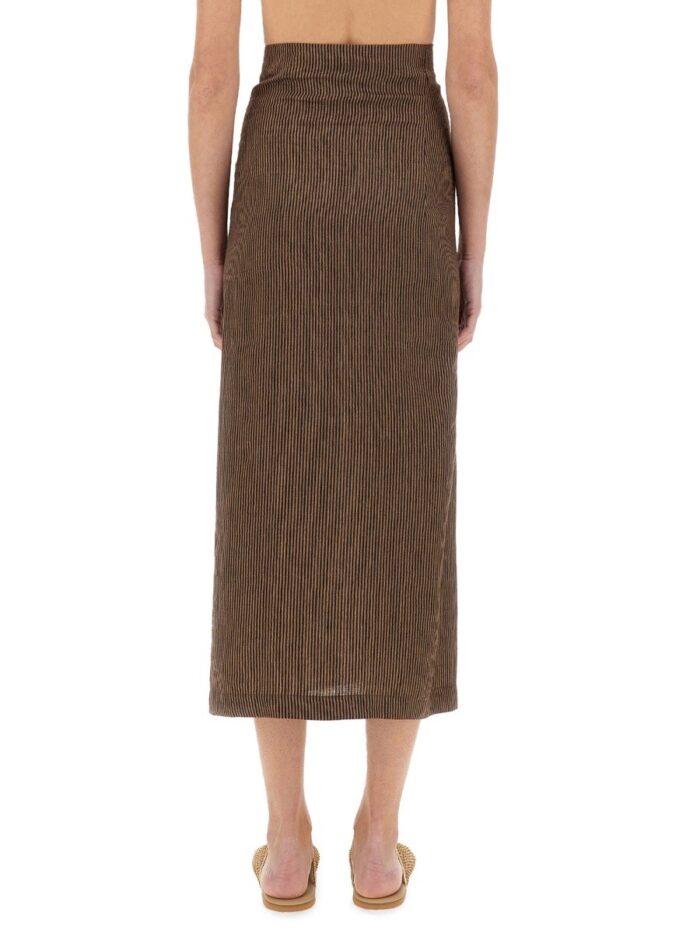 ALYSI "MICRO STRIPE" LONGUETTE SKIRT