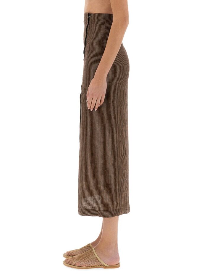 ALYSI "MICRO STRIPE" LONGUETTE SKIRT