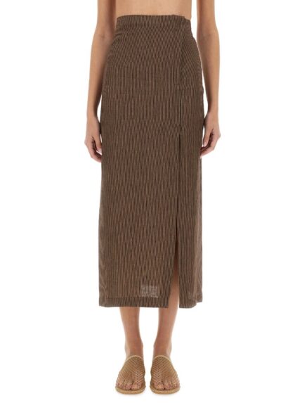 ALYSI "MICRO STRIPE" LONGUETTE SKIRT