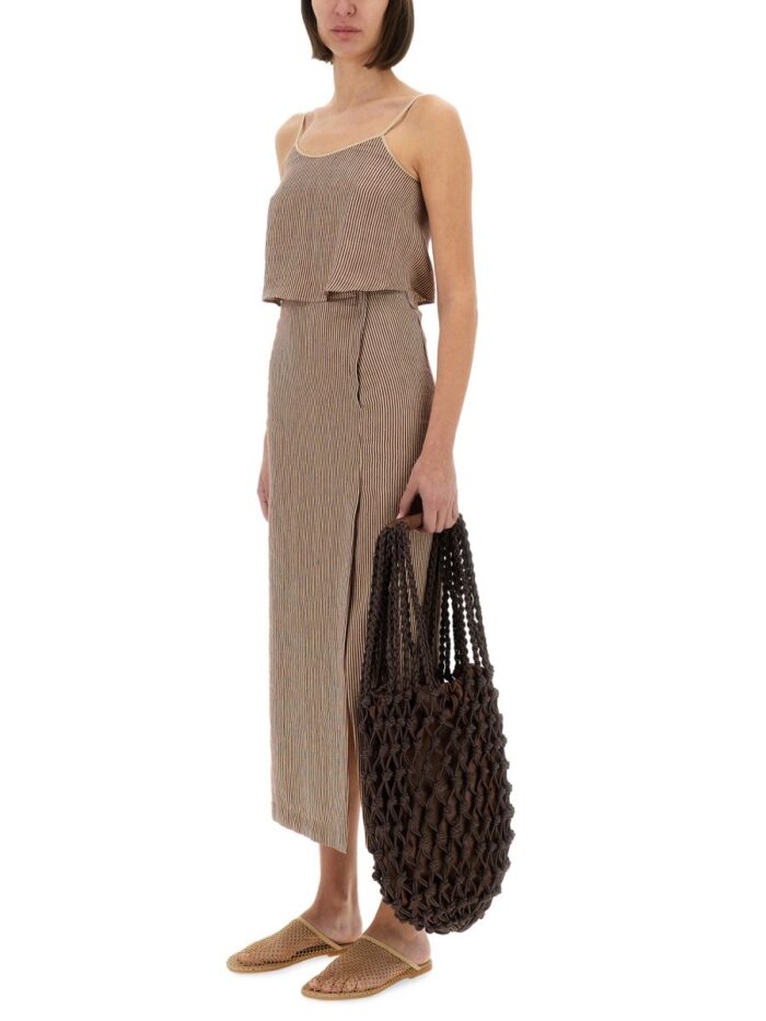 ALYSI "MICRO STRIPE" LONGUETTE SKIRT