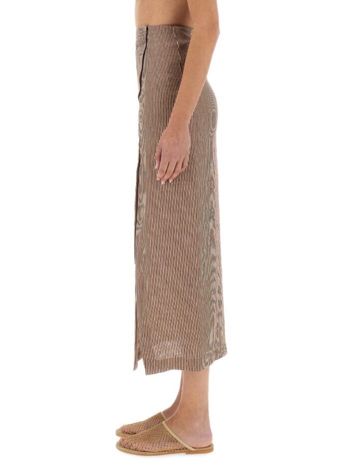 ALYSI "MICRO STRIPE" LONGUETTE SKIRT