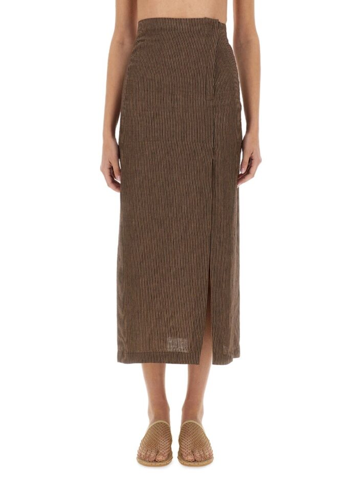 ALYSI "MICRO STRIPE" LONGUETTE SKIRT