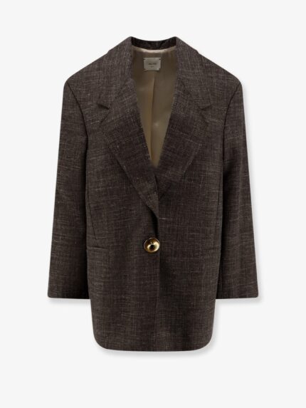 ALYSI Oversize Wool And Linen Blend Blazer