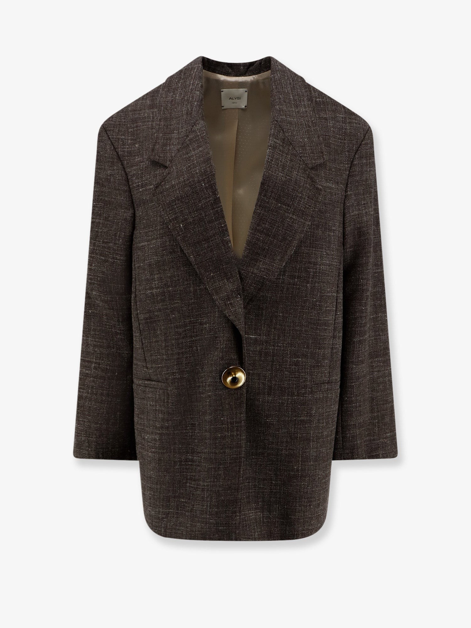ALYSI Oversize Wool And Linen Blend Blazer