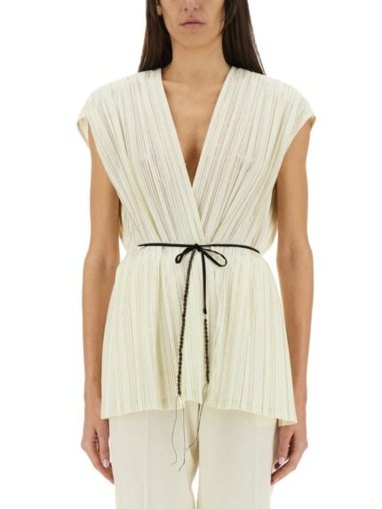 ALYSI PLEATED KIMONO TOP