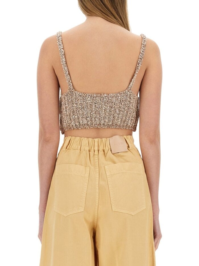 ALYSI SEQUINED TRICOT TOP