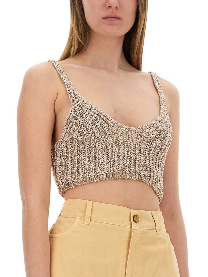 ALYSI SEQUINED TRICOT TOP