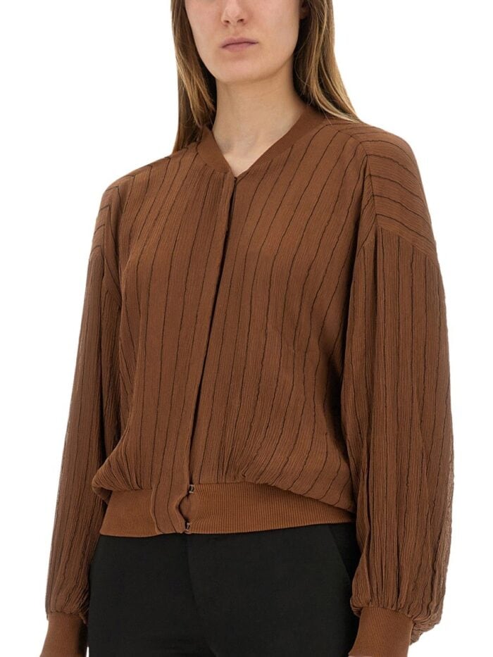 ALYSI SILK BOMBER JACKET