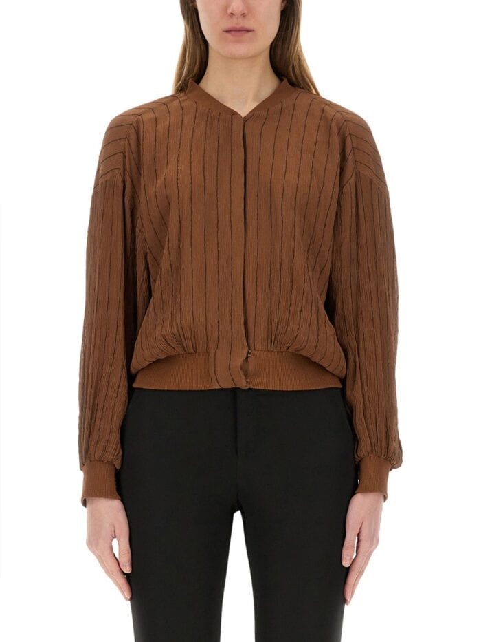 ALYSI SILK BOMBER JACKET