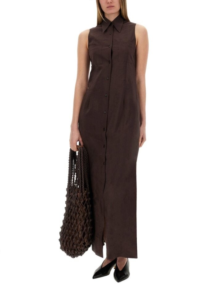 ALYSI SILK CANVAS CHEMISIER DRESS