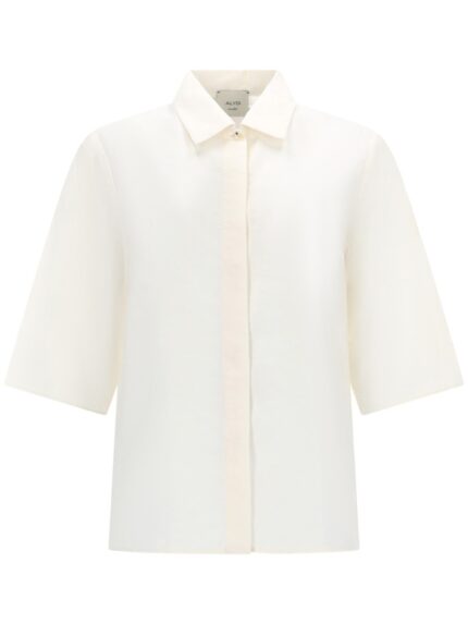 ALYSI SILK CROPPED SHIRT