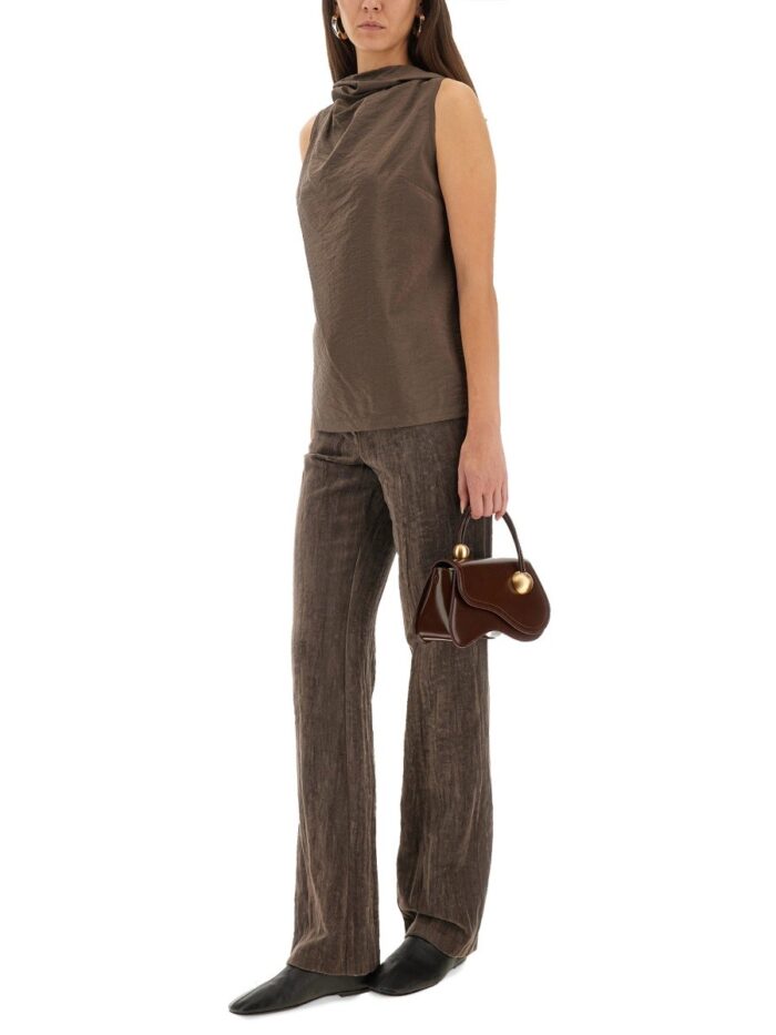 ALYSI VELVET "CRINKLE" SLIM PANTS