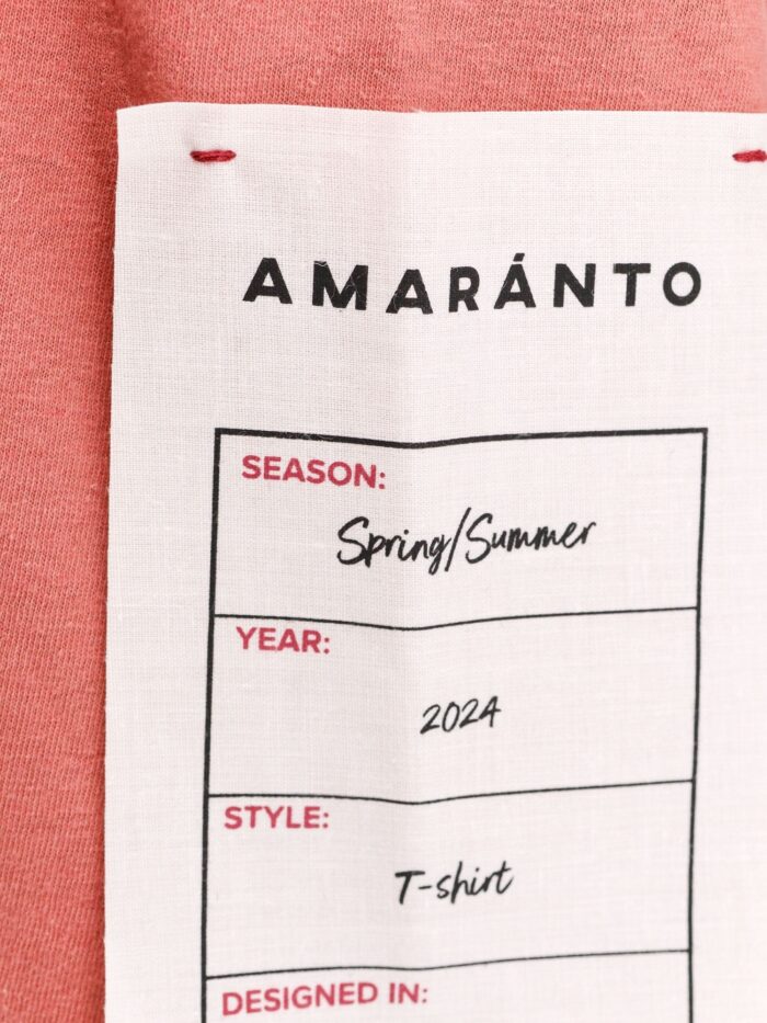 AMARANTO Cotton And Linen Top With Logoed Label