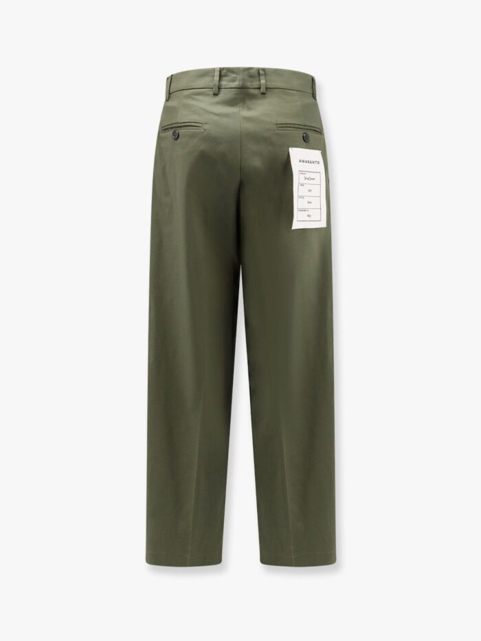AMARANTO Cotton Trouser With Frayed Edges