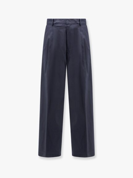 AMARANTO Cotton Trouser With Frayed Edges
