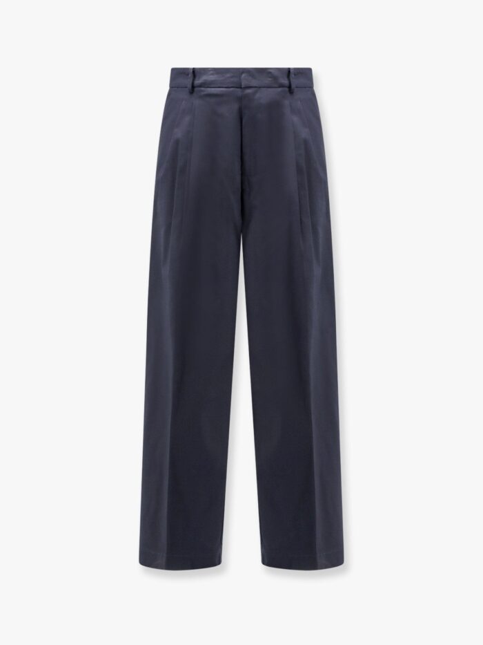 AMARANTO Cotton Trouser With Frayed Edges