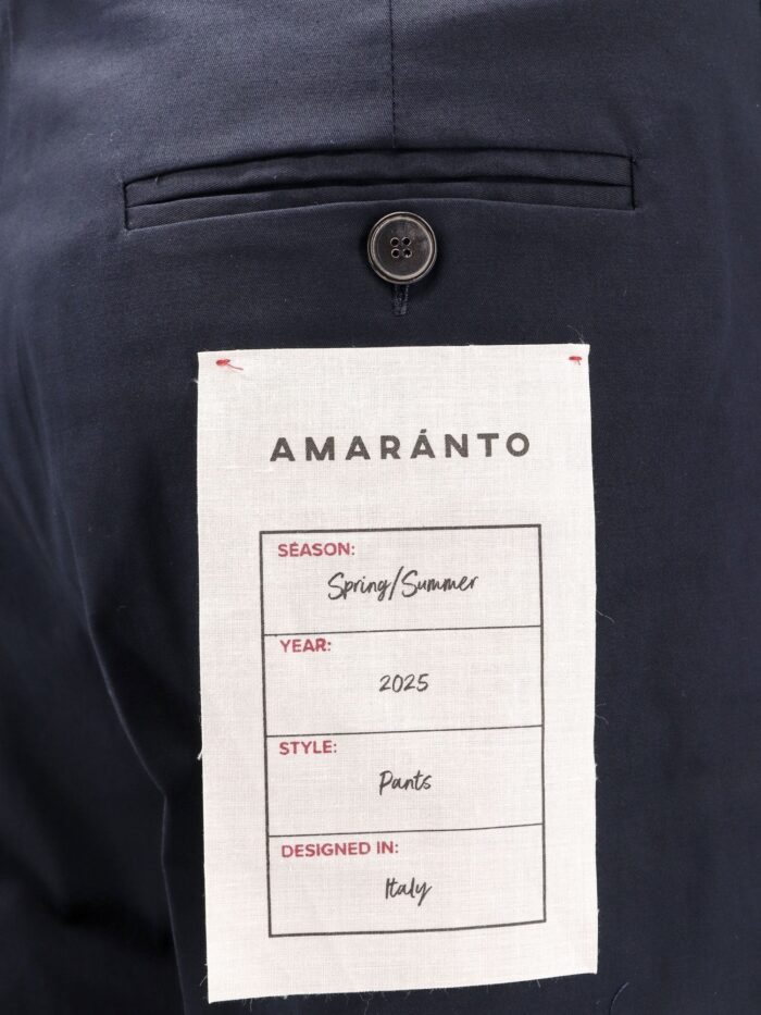 AMARANTO Cotton Trouser With Frayed Edges
