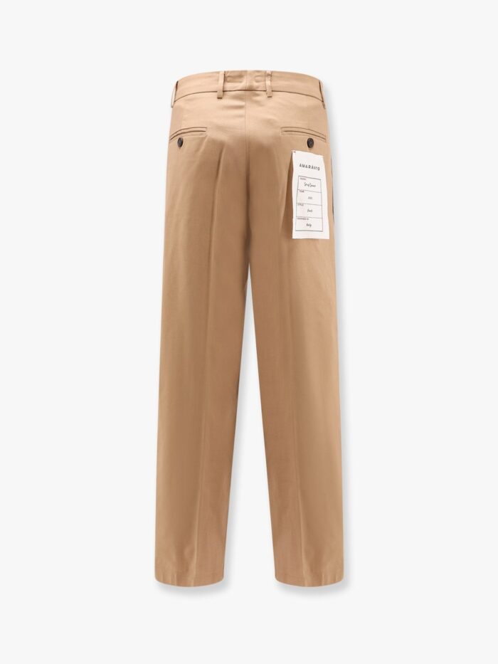 AMARANTO Cotton Trouser With Frayed Edges