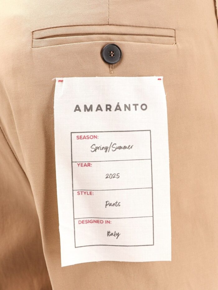AMARANTO Cotton Trouser With Frayed Edges