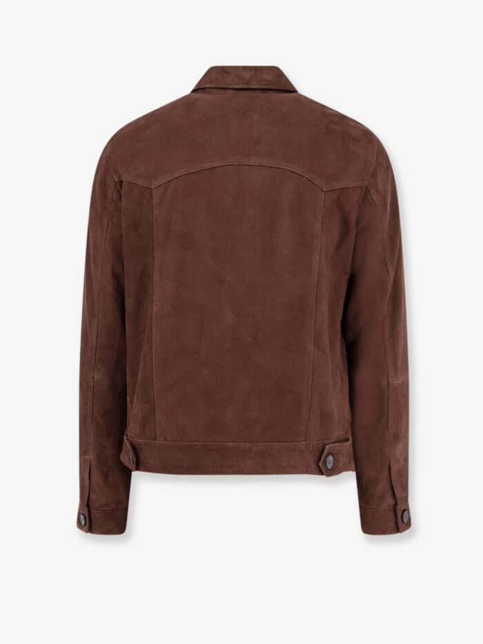 AMARANTO Leather Jacket With Pockets