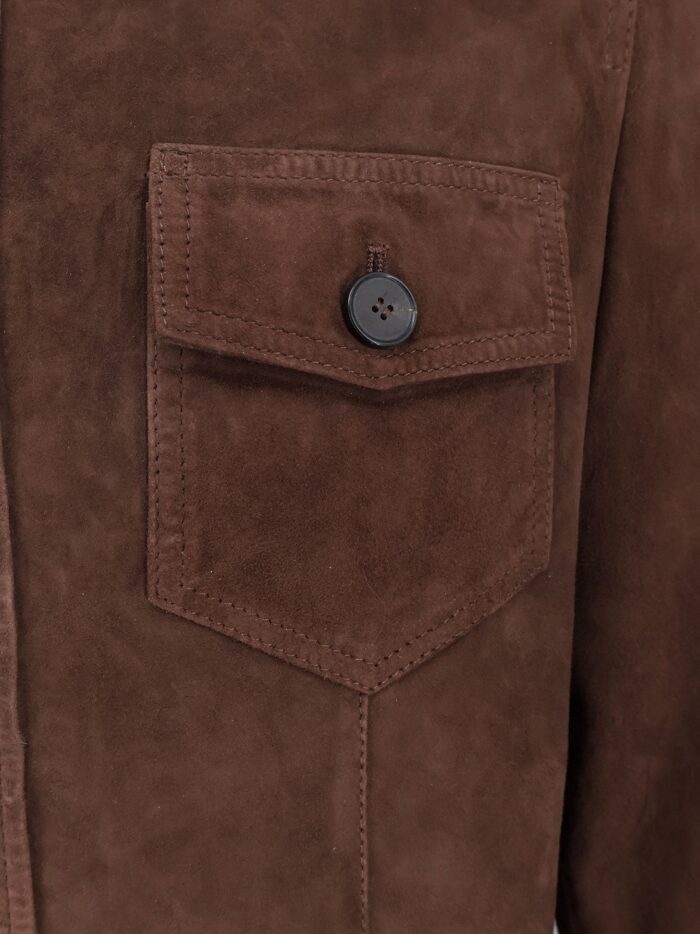 AMARANTO Leather Jacket With Pockets