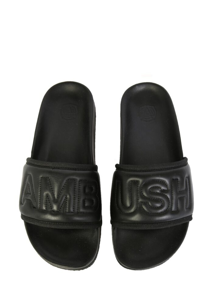AMBUSH LEATHER SLIDE SANDALS
