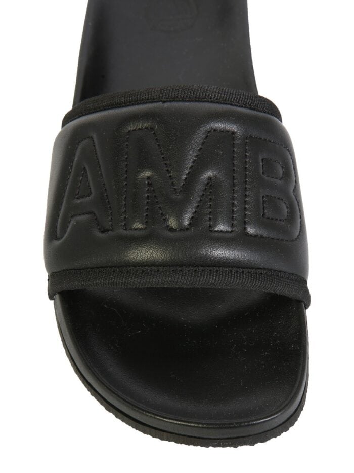 AMBUSH LEATHER SLIDE SANDALS