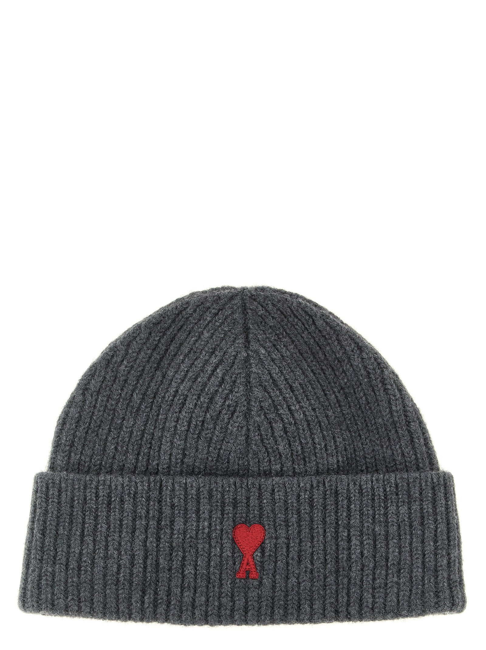 AMI PARIS Virgin Wool Hat With Embroidered Logo On The Front