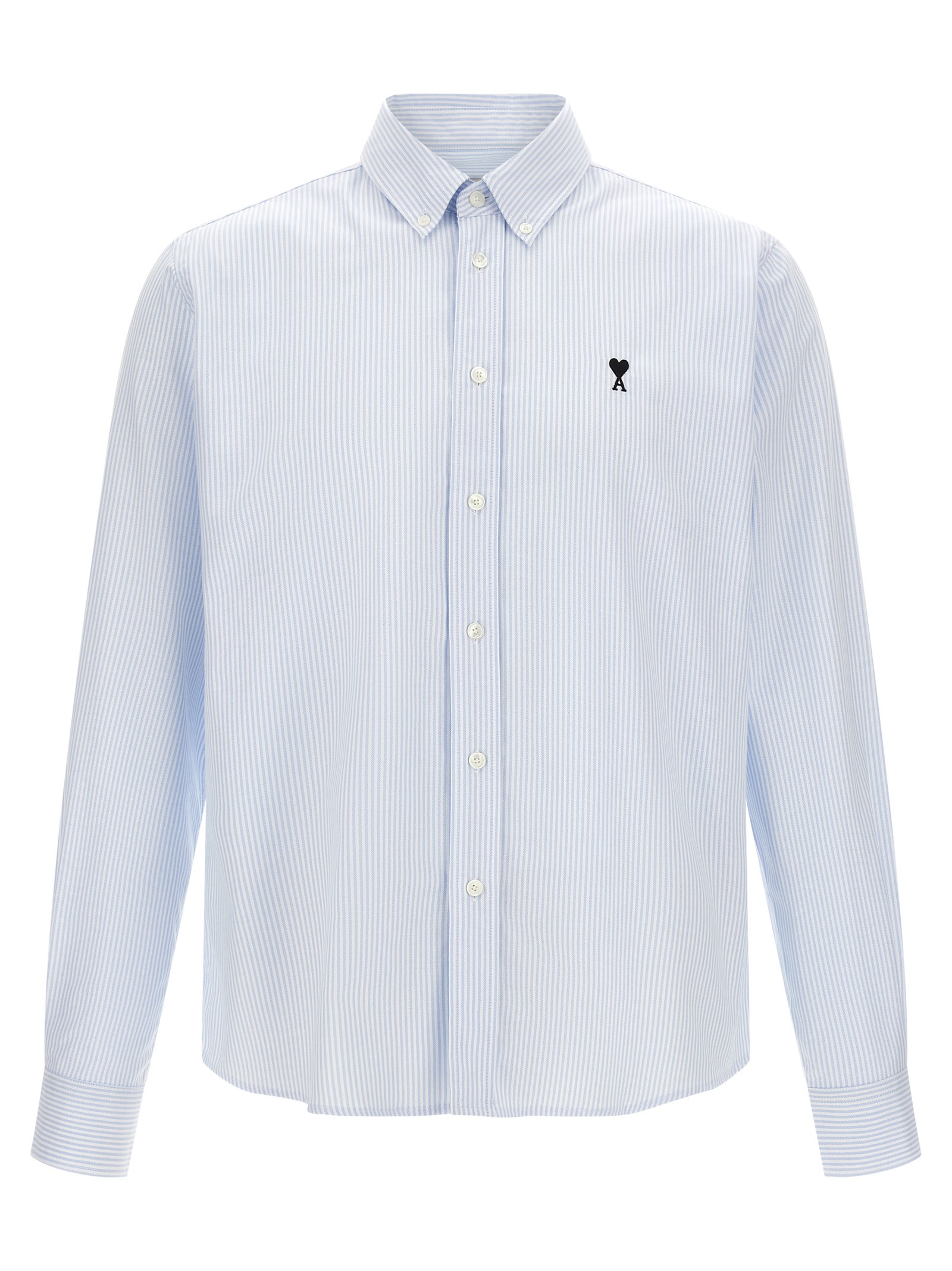 AMI PARIS 'Ami De Coeur' Blue Stripes Shirt