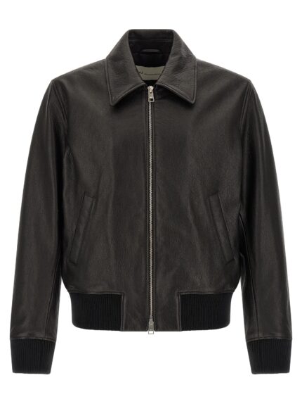 AMI PARIS 'Ami De Coeur' Leather Bomber Jacket