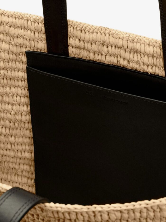 AMI PARIS Ami De Coeur Raffia Shoulder Bag